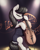 Size: 2000x2500 | Tagged: safe, artist:t72b, derpibooru import, octavia melody, earth pony, pony, bow, bowtie, cello, clothes, dress, eyes closed, female, hoof hold, lights, little black dress, mare, music notes, musical instrument, sitting, solo, stage, stool