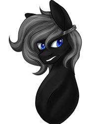 Size: 1536x1747 | Tagged: safe, artist:denali, derpibooru import, oc, oc only, oc:amber (night terror), earth pony, pony, angst, bust, circlet, circlet of cognizance, female, mare, simple background, solo, teeth, transparent background