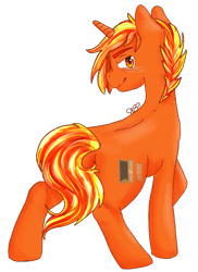 Size: 1365x1871 | Tagged: artist needed, safe, derpibooru import, oc, oc only, oc:fire star, pony, unicorn, fullbody, looking at you, looking back, male, raised hoof, simple background, solo, stallion, transparent background