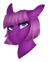 Size: 1607x2078 | Tagged: safe, artist:camerondawz, derpibooru import, oc, oc:violet petal, earth pony, pony, bust, female, glare, looking at you, mare, portrait, simple background, solo, transparent background, unimpressed