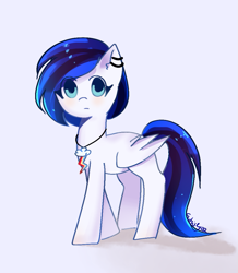 Size: 841x964 | Tagged: artist needed, safe, derpibooru import, oc, oc only, oc:foorie, pegasus, pony, ear piercing, earring, female, jewelry, looking at you, mare, piercing, simple background, white background