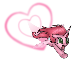 Size: 1083x911 | Tagged: safe, artist:guruyunus17, derpibooru import, alicorn, pony, aelita schaeffer, code lyoko, female, happy, heart, implied princess cadance, mare, open mouth, simple background, smiling, solo, transparent background, wings