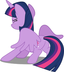 Size: 2308x2598 | Tagged: safe, artist:decprincess, derpibooru import, twilight sparkle, twilight sparkle (alicorn), alicorn, pony, surf and/or turf, butt, female, high res, mare, plot, simple background, solo, transparent background, twibutt, vector