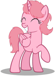 Size: 1318x1800 | Tagged: safe, artist:guruyunus17, derpibooru import, alicorn, pony, g2, season 2, aelita schaeffer, code lyoko, crossover, eyes closed, female, g2 to g4, generation leap, grin, gritted teeth, happy, mare, medibang paint, simple background, smiling, solo, teeth, transparent background