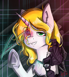 Size: 1000x1111 | Tagged: safe, artist:yuris, derpibooru import, oc, oc only, pony, robot, robot pony, unicorn, solo