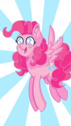 Size: 899x1599 | Tagged: safe, artist:starlight-j, derpibooru import, pinkie pie, pegasus, pony, race swap, smiling, solo