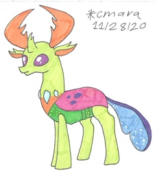 Size: 1064x1164 | Tagged: safe, artist:cmara, derpibooru import, thorax, changedling, changeling, king thorax, male, simple background, solo, traditional art, white background