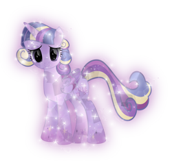 Size: 7450x7000 | Tagged: safe, artist:lincolnbrewsterfan, derpibooru exclusive, derpibooru import, twilight sparkle, twilight sparkle (alicorn), alicorn, crystal pony, pony, crystallized pony, female, glow, gradient hooves, gradient mane, mare, rainbow power, rainbow power-ified, simple background, solo, transparent background