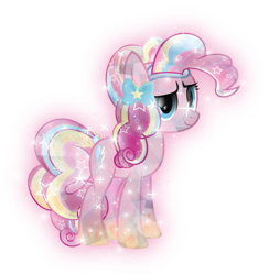 Size: 7300x7466 | Tagged: safe, artist:lincolnbrewsterfan, derpibooru exclusive, derpibooru import, pinkie pie, crystal pony, earth pony, pony, crystallized pony, female, glow, gradient hooves, gradient mane, mare, rainbow power, rainbow power-ified, simple background, solo, transparent background