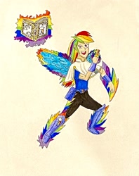 Size: 2629x3327 | Tagged: safe, artist:martialarts2003, derpibooru import, rainbow dash, equestria girls, black clover, book, boots, rainbow magic power, shoes, smiling, spellbook, wings