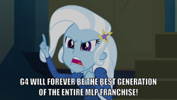 Size: 1920x1080 | Tagged: safe, derpibooru import, edit, edited screencap, screencap, trixie, equestria girls, rainbow rocks, g4 purist, image macro, meme, trixie yells at everything