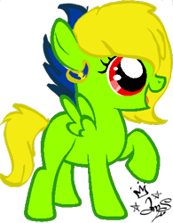 Size: 344x440 | Tagged: safe, artist:amgiwolf, derpibooru import, oc, oc only, pegasus, pony, ear piercing, earring, eyelashes, female, filly, jewelry, open mouth, pegasus oc, piercing, raised hoof, signature, simple background, smiling, solo, transparent background, wings