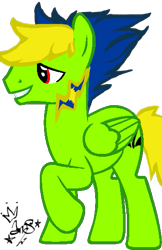 Size: 337x520 | Tagged: safe, artist:amgiwolf, derpibooru import, oc, oc only, pegasus, pony, ear piercing, male, open mouth, pegasus oc, piercing, raised hoof, signature, simple background, smiling, solo, stallion, transparent background, wings
