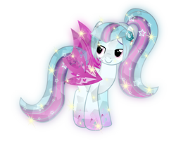 Size: 6004x4976 | Tagged: safe, artist:lincolnbrewsterfan, derpibooru exclusive, derpibooru import, sonata dusk, crystal pony, earth pony, pony, siren, alternative cutie mark placement, crystallized pony, ear piercing, earring, equestria girls ponified, facial cutie mark, female, gem, glow, gradient hooves, gradient mane, jewelry, mare, piercing, ponified, rainbow power, rainbow power-ified, simple background, siren gem, solo, transparent background