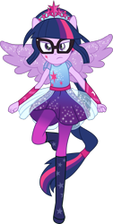 Size: 701x1391 | Tagged: safe, artist:lincolnbrewsterfan, derpibooru exclusive, derpibooru import, sci-twi, twilight sparkle, human, equestria girls, .svg available, alternative cutie mark placement, boots, clothes, determined look, dress, facial cutie mark, gorget, jewelry, leggings, ponied up, pony ears, regalia, skirt, sleeveless, solo, tiara, vector, winged humanization, wings