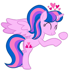 Size: 975x1005 | Tagged: safe, alternate version, artist:guruyunus17, derpibooru import, oc, oc:hsu amity, alicorn, pony, base used, cute, cutie mark, eyes closed, female, happy, heart, mare, medibang paint, missing accessory, no glasses, ocbetes, plot, simple background, smiling, solo, transparent background, wings