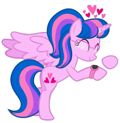 Size: 975x1005 | Tagged: safe, artist:guruyunus17, derpibooru import, oc, oc:hsu amity, alicorn, pony, alternate universe, base used, cute, cutie mark, eyes closed, female, glasses, happy, mare, ocbetes, simple background, smiling, solo, transparent background, watch