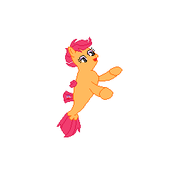 Size: 250x250 | Tagged: safe, artist:nate5700, derpibooru import, scootaloo, seapony (g4), 1000 hours in ms paint, doodle, pixel art, seaponified, seapony scootaloo, simple background, solo, species swap, white background