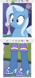 Size: 582x1275 | Tagged: safe, derpibooru import, screencap, trixie, twilight sparkle, twilight sparkle (alicorn), alicorn, pony, unicorn, equestria girls, equestria girls (movie), boots, derpibooru, juxtaposition, legs, meta, shoes