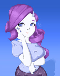 Size: 1080x1350 | Tagged: safe, artist:elbenjaftw, derpibooru import, rarity, equestria girls, arm under breasts, breasts, clothes, looking at you, nail polish, raritits, solo