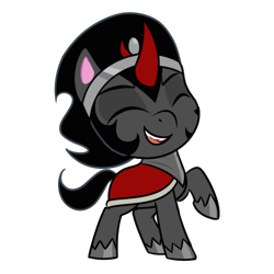 Size: 500x500 | Tagged: safe, artist:enigmadoodles, derpibooru import, king sombra, pony, my little pony: pony life, evil laugh, eyes closed, g4 to g4.5, laughing, open mouth, simple background, solo, transparent background