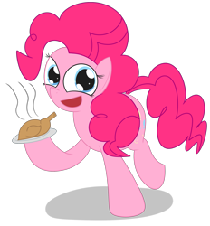 Size: 2107x2268 | Tagged: safe, artist:mr-degration, derpibooru import, pinkie pie, bird, earth pony, pony, female, holiday, simple background, solo, thanksgiving, transparent background, turkey