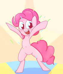 Size: 1280x1519 | Tagged: safe, artist:mr-degration, derpibooru import, pinkie pie, earth pony, pony, bipedal, confetti, female, solo