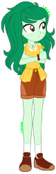 Size: 1332x4091 | Tagged: safe, artist:lhenao, artist:selenaede, derpibooru import, wallflower blush, human, equestria girls, base used, clothes, crossed arms, jewelry, necklace, shoes, shorts, simple background, socks, solo, transparent background