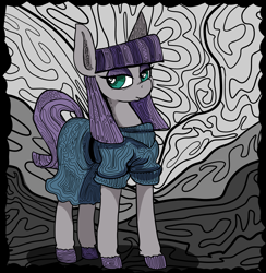 Size: 6850x7015 | Tagged: safe, artist:paskanaakka, derpibooru exclusive, derpibooru import, maud pie, earth pony, abstract background, colored hooves, ear fluff, female, mare, solo, unshorn fetlocks