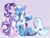 Size: 1350x1015 | Tagged: safe, artist:wanderingpegasus, derpibooru import, starlight glimmer, trixie, classical unicorn, pony, unicorn, alternate hairstyle, chest fluff, cloven hooves, coat markings, curved horn, ear fluff, female, freckles, leg fluff, leonine tail, lesbian, mare, open mouth, purple background, raised hoof, raised leg, redesign, shipping, simple background, sitting, startrix, unshorn fetlocks