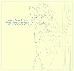 Size: 2460x2340 | Tagged: safe, artist:maximus, oc, oc only, oc:sunlight/sunny, anthro, unicorn, angry, cross-popping veins, dialogue, monochrome, naked towel, shower, sketch, solo, spanish, text