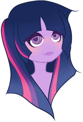 Size: 430x630 | Tagged: safe, artist:roboticalpaca, derpibooru import, twilight sparkle, equestria girls, bust, female, simple background, smiling, solo, transparent background