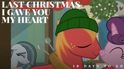Size: 1920x1080 | Tagged: safe, derpibooru import, edit, edited screencap, editor:quoterific, screencap, big macintosh, marble pie, sugar belle, best gift ever, female, heartbreak, heartbroken marble, last christmas, male, shipping, side chick, song reference, straight, sugarmac, wham!