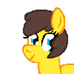 Size: 1024x1024 | Tagged: safe, artist:mario64, derpibooru import, heidi hay, earth pony, pony, alternate hairstyle, cute, female, filly, heidibetes, pixel art, simple background, solo, transparent background