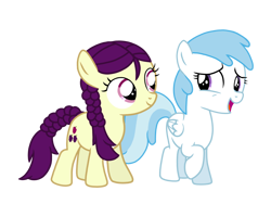 Size: 1280x960 | Tagged: safe, artist:itsamediamondtiara, derpibooru import, boysenberry, cotton cloudy, earth pony, pegasus, pony, best friends, boysenbetes, chatting, cottonbetes, cute, cutie mark, female, filly, folded wings, simple background, talking, transparent background, vector, wings