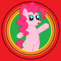 Size: 360x360 | Tagged: safe, artist:nate5700, derpibooru import, pinkie pie, earth pony, pony, 1000 hours in ms paint, bipedal, breaking the fourth wall, looking at you, pixel art, solo