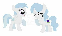 Size: 400x230 | Tagged: safe, artist:equinestuff, artist:selenaede, derpibooru import, cotton cloudy, royal blue, earth pony, pegasus, pony, base used, cottonbetes, cute, female, filly, royalbetes, siblings, sisters, twins