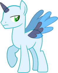 Size: 1096x1390 | Tagged: safe, artist:pegasski, derpibooru import, oc, oc only, alicorn, pony, secrets and pies, alicorn oc, bald, base, frown, horn, male, raised hoof, simple background, solo, stallion, transparent background, two toned wings, wings