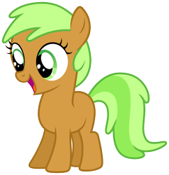 Size: 600x620 | Tagged: safe, artist:myrami, derpibooru import, apple crumble, earth pony, pony, apple family reunion, .svg available, apple family member, excited, female, filly, happy, simple background, smiling, transparent background, vector