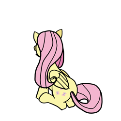 Size: 3840x3840 | Tagged: safe, artist:byteslice, derpibooru import, fluttershy, pegasus, pony, female, looking away, mare, simple background, sitting, solo, transparent background, wings