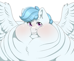 Size: 3000x2500 | Tagged: safe, artist:kaintaniel, derpibooru import, oc, oc only, oc:file folder, pegasus, pony, bhm, bingo wings, bust, chubby cheeks, commission, double chin, fat, fat fetish, fetish, male, morbidly obese, neck roll, obese, solo, ych result