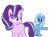 Size: 1117x821 | Tagged: safe, artist:stardustsentryyt105, derpibooru import, starlight glimmer, trixie, pony, unicorn, simple background, transparent background