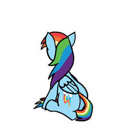 Size: 3840x3840 | Tagged: safe, artist:byteslice, derpibooru import, rainbow dash, pegasus, pony, female, looking away, mare, simple background, sitting, sitting on tail, solo, transparent background, wings