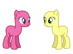 Size: 2048x1536 | Tagged: safe, artist:cinnamontoastedofcrunches, derpibooru import, oc, oc only, earth pony, pony, scare master, bald, base, duo, duo female, female, mare, simple background, transparent background