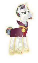 Size: 5058x8278 | Tagged: safe, artist:lincolnbrewsterfan, derpibooru exclusive, derpibooru import, chancellor neighsay, crystal pony, pony, unicorn, absurd resolution, alternate hairstyle, brooch, clothes, crystallized, crystallized pony, hoof designs, inkscape, looking up, male, pin, rainbow power, rainbow power-ified, robe, school logo, simple background, smiling, stallion, transparent background, vector