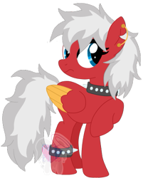 Size: 439x547 | Tagged: safe, artist:pure-blue-heart, derpibooru import, oc, oc only, oc:sour cherry, pegasus, pony, choker, female, mare, simple background, solo, spiked anklets, spiked choker, transparent background