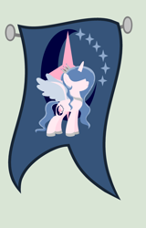 Size: 1936x3016 | Tagged: safe, artist:lominicinfinity, derpibooru import, oc, oc:sparkdust knight, alicorn, pony, female, flag, mare, simple background, solo