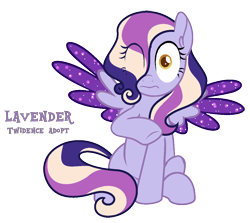 Size: 1132x1008 | Tagged: safe, artist:gallantserver, derpibooru import, oc, oc:lavender, pegasus, pony, female, magical lesbian spawn, mare, offspring, parent:princess cadance, parent:twilight sparkle, parents:twidance, simple background, solo, transparent background, two toned wings, wings