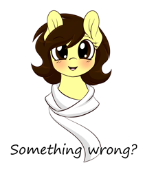 Size: 1300x1540 | Tagged: safe, artist:whitehershey, derpibooru import, oc, oc only, oc:white hershey, pony, blushing, bust, cute, female, femalepony, simple background, solo, white background