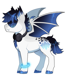 Size: 650x719 | Tagged: safe, artist:lastnight-light, derpibooru import, oc, oc:frequency, bat pony, pony, headphones, male, simple background, solo, stallion, sunglasses, transparent background